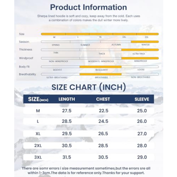 Heavyweight Fleece Zip Up Sherpa Hoodie for Men