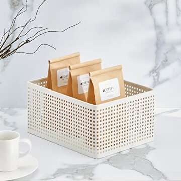 Nate Home by Nate Berkus Perforated Metal Bin | Essential for Kitchen Cabinet or Pantry Organization...