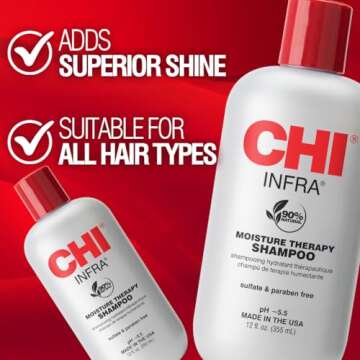 CHI Infra Shampoo, Gently Cleanses Scalp & Hair, Hydrating & Nourishing For All Hair Types, Designed...