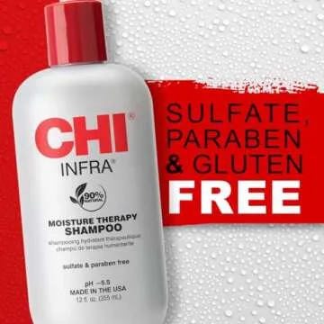 CHI Infra Shampoo, Gently Cleanses Scalp & Hair, Hydrating & Nourishing For All Hair Types, Designed for Heat Damaged Hair, Sulfate, Paraben, & Cruelty-Free, 12 Oz