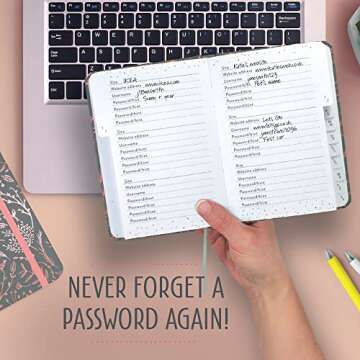 Boxclever Press Password Book. Keep Online Details Safe with this Password Keeper Book. Untitled Password Book with Alphabetical Tabs for Home or Office. 6 x 4.5''