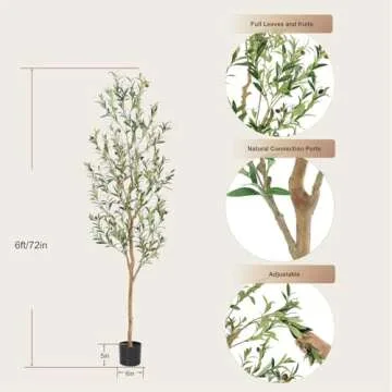 Bellacat Faux Olive Tree 6ft - Elegant Indoor Decor