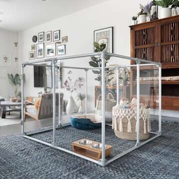 Clearly Loved Pets 36" Tall Medium Lucidium Pet Pen, White