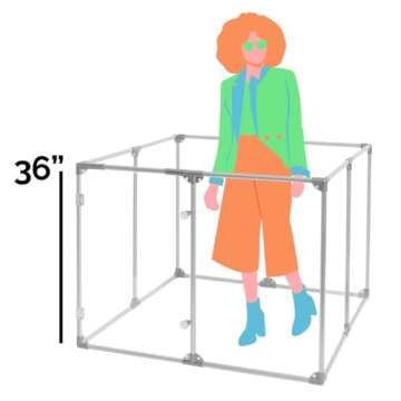 Clearly Loved Pets 36" Tall Medium Lucidium Pet Pen, White