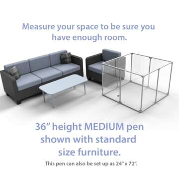 Clearly Loved Pets 36" Tall Medium Lucidium Pet Pen, White