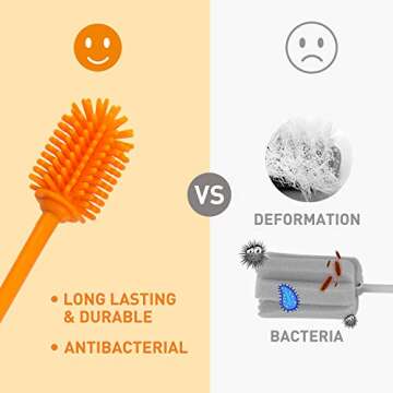 Holikme Silicone Bottle Brush Bottle Cleaner for your Bottles Vase and Glassware Best Water Bottle C...