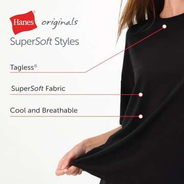 Hanes Women's Supersoft Lounge Boxy T-Shirt & Sleep Shorts Set