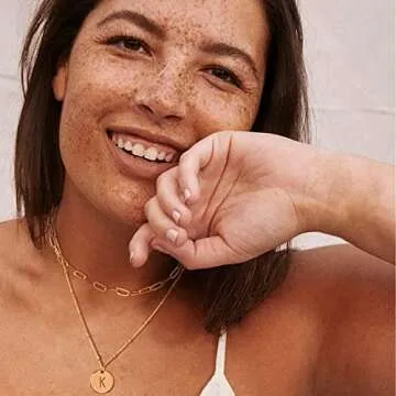 Fettero Layered Gold Necklace Set with Initial Pendant