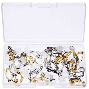18 Pieces Clip-on Earrings Converter Components with Post for Non-Pierced Ears and Comfort Earring Pads
