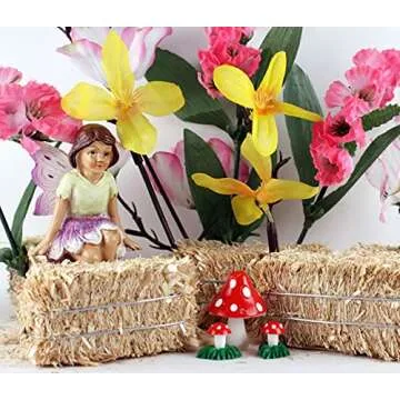 Meyer Imports Mini Hay Bales - Small - (Pack of 6) Small Decorative Hay – for Craft/Dollhouse/Farm/Halloween/Table Decoration - 2.5 x 1 Inches Each