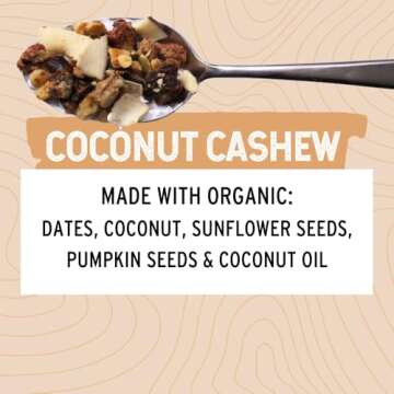 Wildway Keto Granola | Coconut Cashew | Grain-Free, Certified Gluten-Free Cereal | Vegan, Low Carb | No Sugar Added | Paleo-Friendly | Non-GMO Fruit & Nut Clusters | Nutrient-Rich Snack | 8 oz, 3 Pack