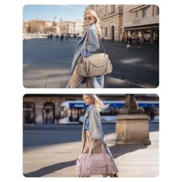 BAGSMART Travel Duffel Bag, Quilted Weekender Bags for Women, Overnight Gym Bag Carry on Duffle Bag ...