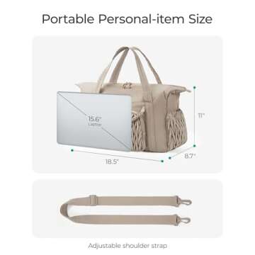 BAGSMART Travel Duffel Bag, Quilted Weekender Bags for Women, Overnight Gym Bag Carry on Duffle Bag for Travel, Pink