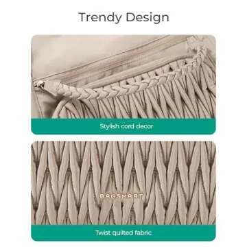 BAGSMART Quilted Travel Duffel Bag for Women