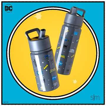 Simple Modern DC Comics Batman Kids Water Bottle with Straw Lid | Reusable Insulated Stainless Steel...