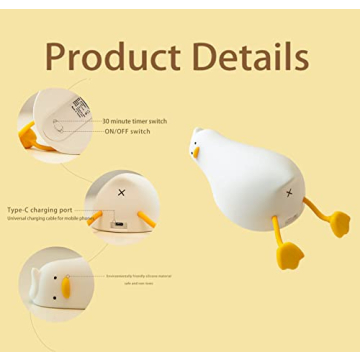 HAPPYBAG Dimmable Duck Night Light for Nursery
