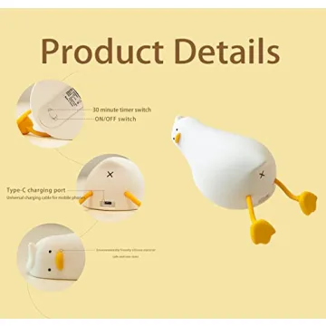 HAPPYBAG Dimmable Duck Night Light for Nursery