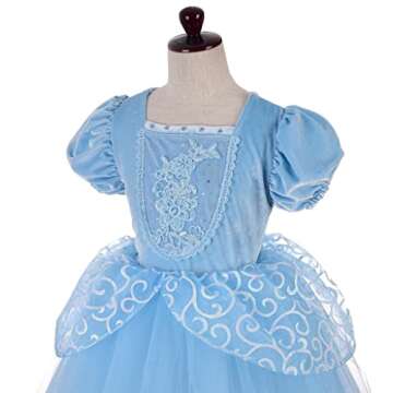 Dressy Daisy Princess Costumes for Girls Halloween Party Fancy Dress Up Blue Ball Gown Size 6
