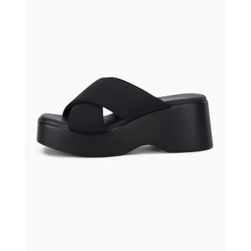 Coutgo Women's Slide Sandals with Platform Wedge Heel