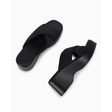 Coutgo Women's Slide Sandals with Platform Wedge Heel