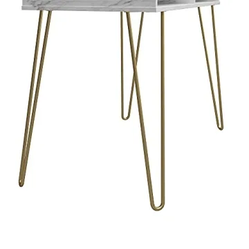 Novogratz Athena Desk with Faux Marble Top and Storage