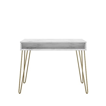 Novogratz Athena Desk with Faux Marble Top and Storage