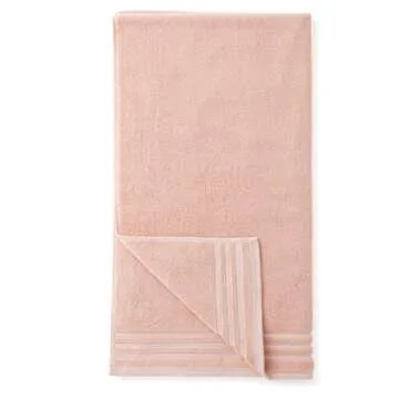 Plush Amazon Basics Cotton Bath Towels 2-Pack - Eco-Friendly & Soft, Pink