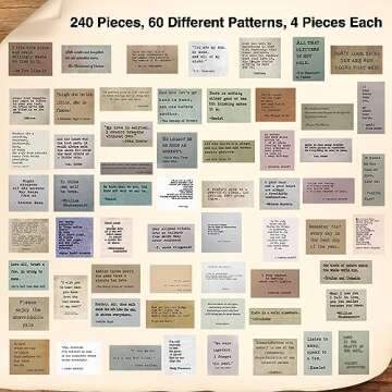SIXWOLF 240 Piece Vintage Typewriter Inspirational Quote Stickers for Scrapbooking