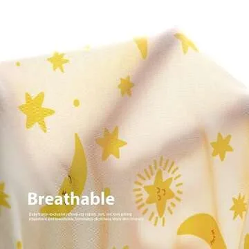 Teach Leanbh Baby Boys Girls Bamboo Viscose Printing Pajamas 2 Way Zipper Short Sleeve Romper Jumpsuit Sleep and Play (Star Moon, 6-12 Months)