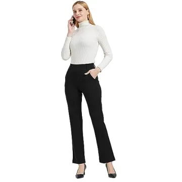 V VOCNI Women's Boot Cut Office Pants with Pockets
