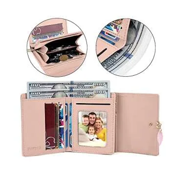 FT FUNTOR RFID Women's Trifold Wallet with ID Window