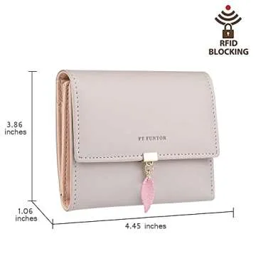 FT FUNTOR RFID Women's Trifold Wallet with ID Window
