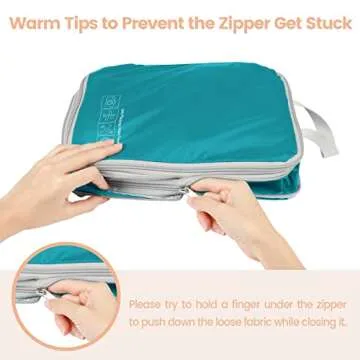 Cambond Compression Packing Cubes for Travel, 4 Pack Travel Bags Luggage Organizers Travel Essentials Compression Cubes for Travel Carry on Suitcases, Lake Blue