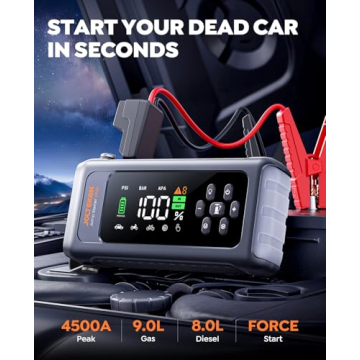 JOLTEKON Car Battery Jump Starter with Air Compressor 4500A 150PSI, Jump Box Car Battery with Auto-S...