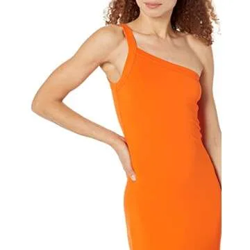 Aditi One Shoulder Bodycon Dress | Fire Orange