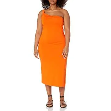 Aditi One Shoulder Bodycon Dress | Fire Orange