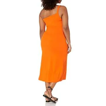 Aditi One Shoulder Bodycon Dress | Fire Orange