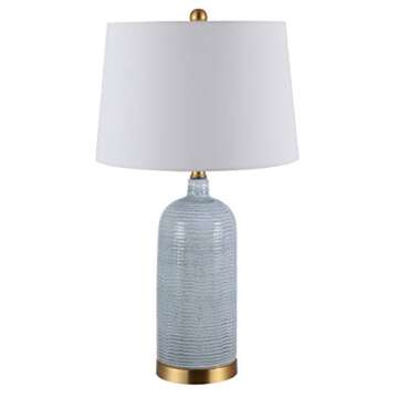 Safavieh Stark Blue Glass 27" Table Lamp - Living Room & Bedroom Accent