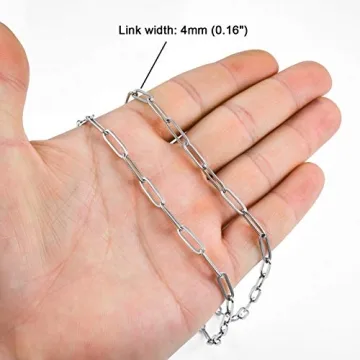 Sunling Dainty Paperclip Link Necklace - Elegant & Durable
