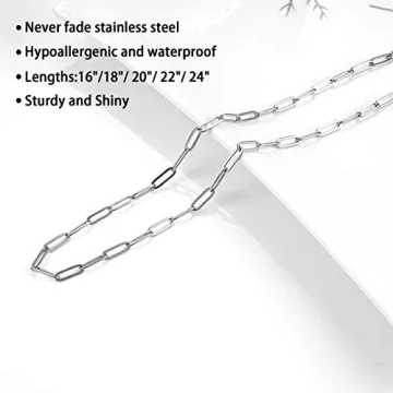 Sunling Dainty Paperclip Link Necklace - Elegant & Durable
