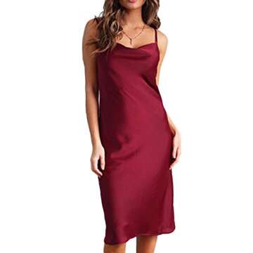 xxxiticat Women's Sleeveless Spaghetti Strap Dress Cocktail Beach Evening Party Cowl Neck Dot Leopar...