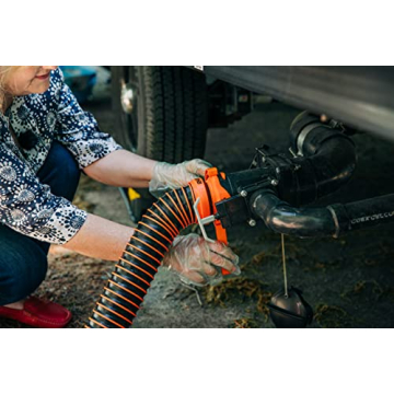 Camco RhinoEXTREME 20’ Camper & RV Sewer Hose - Ready-to-Use Sewer Kit Includes 360° Clear Swivel Wye Fitting & Removable 4-in-1 Adapter that Allows for Easier RV Sewer Hose Storage (21056)