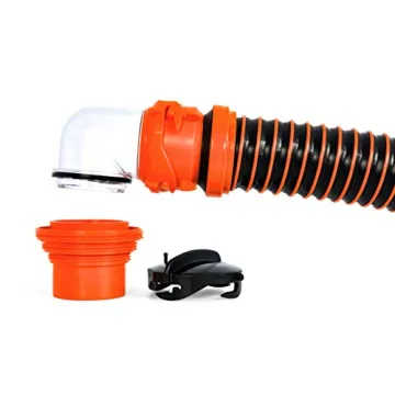 Camco RhinoEXTREME 20’ Camper & RV Sewer Hose - Ready-to-Use Sewer Kit Includes 360° Clear Swivel Wye Fitting & Removable 4-in-1 Adapter that Allows for Easier RV Sewer Hose Storage (21056)