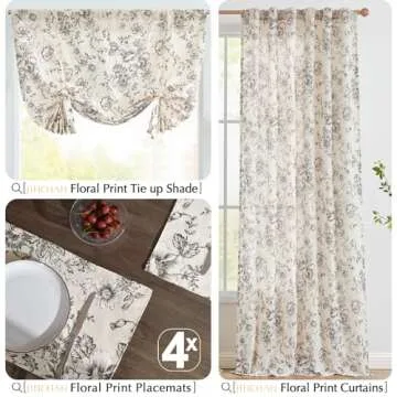 JINCHAN Floral Placemats Set of 4 Perfect for Dining