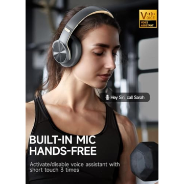 Picun B8 Bluetooth Headphones - 120H Playtime, 3 EQ Modes, Low Latency, Hands-Free Calls, Over Ear D...