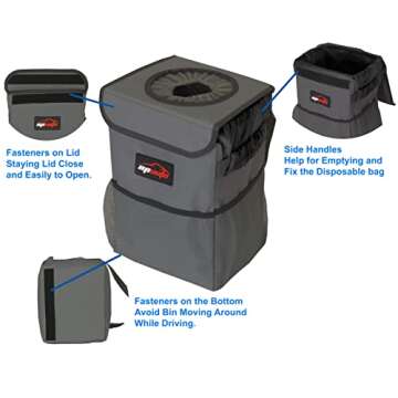 EPAuto Waterproof Car Trash Can - Organize Your Vehicle
