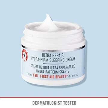 First Aid Beauty Ultra Repair Hydra-Firm Sleeping Cream, Intense Nighttime Moisturizer – 1.7 Oz.