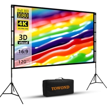 TOWOND 120 Inch Portable Projector Screen - Ideal for Indoor and Outdoor Movie Nights