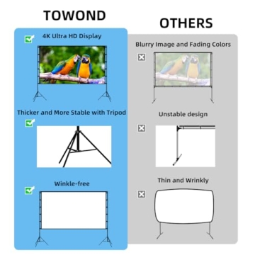 TOWOND 120 Inch Portable Projector Screen for Outdoor Fun