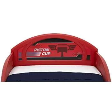 Delta Children Disney Pixar Cars Lightning McQueen Race Car Sleep and Play Toddler Bed with Attached Guardrails